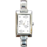 Polka Dots - Gainsboro Gray on White Rectangle Italian Charm Watch