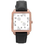 Polka Dots - Gainsboro Gray on White Rose Gold Leather Watch