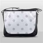 Polka Dots - Gainsboro Gray on White Messenger Bag