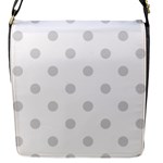Polka Dots - Gainsboro Gray on White Flap Closure Messenger Bag (S)