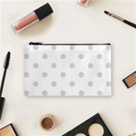 Polka Dots - Gainsboro Gray on White Cosmetic Bag (S)