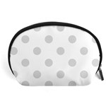 Polka Dots - Gainsboro Gray on White Accessory Pouch (Large)