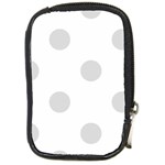 Polka Dots - Gainsboro Gray on White Compact Camera Leather Case