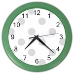 Polka Dots - Gainsboro Gray on White Color Wall Clock