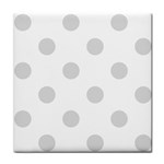 Polka Dots - Gainsboro Gray on White Tile Coaster