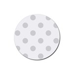 Polka Dots - Gainsboro Gray on White Rubber Coaster (Round)
