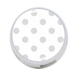 Polka Dots - Gainsboro Gray on White 4-Port USB Hub (One Side)