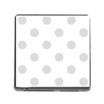 Polka Dots - Gainsboro Gray on White Memory Card Reader (Square)
