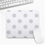 Polka Dots - Gainsboro Gray on White Large Mousepad