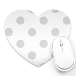 Polka Dots - Gainsboro Gray on White Heart Mousepad