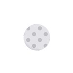 Polka Dots - Gainsboro Gray on White 1  Mini Button