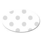 Polka Dots - Gainsboro Gray on White Magnet (Oval)