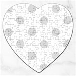 Polka Dots - Gainsboro Gray on White Jigsaw Puzzle (Heart)