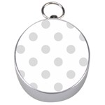Polka Dots - Gainsboro Gray on White Silver Compass
