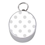 Polka Dots - Gainsboro Gray on White Silver Compass (Mini)
