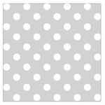 Polka Dots - White on Light Gray Large Satin Scarf (Square)
