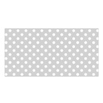 Polka Dots - White on Light Gray Satin Shawl