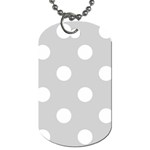Polka Dots - White on Light Gray Dog Tag (One Side)
