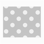 Polka Dots - White on Light Gray Small Glasses Cloth