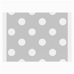 Polka Dots - White on Light Gray Large Glasses Cloth