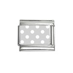 Polka Dots - White on Light Gray Italian Charm (9mm)