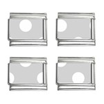 Polka Dots - White on Light Gray 9mm Italian Charm (4 pack)