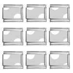 Polka Dots - White on Light Gray 9mm Italian Charm (9 pack)
