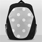 Polka Dots - White on Light Gray Backpack Bag