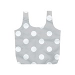 Polka Dots - White on Light Gray Full Print Recycle Bag (S)