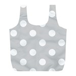 Polka Dots - White on Light Gray Full Print Recycle Bag (L)