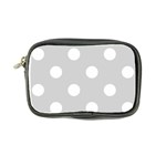 Polka Dots - White on Light Gray Coin Purse