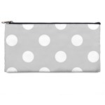 Polka Dots - White on Light Gray Pencil Case