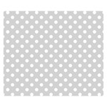 Polka Dots - White on Light Gray Double Sided Flano Blanket (Small)