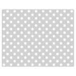 Polka Dots - White on Light Gray Double Sided Flano Blanket (Medium)