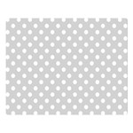 Polka Dots - White on Light Gray Double Sided Flano Blanket (Large)