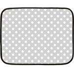 Polka Dots - White on Light Gray Double Sided Fleece Blanket (Mini)
