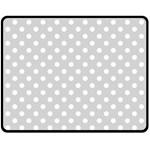 Polka Dots - White on Light Gray Fleece Blanket (Medium) (One Side)