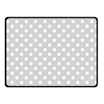 Polka Dots - White on Light Gray Fleece Blanket (Small) (One Side)
