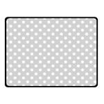 Polka Dots - White on Light Gray Double Sided Fleece Blanket (Small) (Two Sides)
