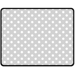 Polka Dots - White on Light Gray Double Sided Fleece Blanket (Medium) (Two Sides)
