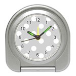 Polka Dots - White on Light Gray Desk Alarm Clock