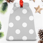 Polka Dots - White on Light Gray Bell Ornament (Two Sides)