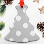Polka Dots - White on Light Gray Ornament (Christmas Tree)