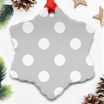 Polka Dots - White on Light Gray Ornament (Snowflake)