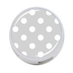 Polka Dots - White on Light Gray 4-Port USB Hub (Two Sides)