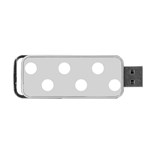 Polka Dots - White on Light Gray Portable USB Flash (One Side)