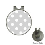 Polka Dots - White on Light Gray Golf Ball Marker Hat Clip