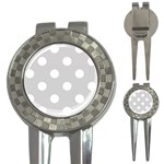 Polka Dots - White on Light Gray 3-in-1 Golf Divot
