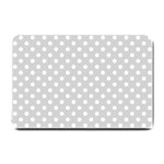 Polka Dots - White on Light Gray Small Doormat