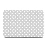 Polka Dots - White on Light Gray Plate Mat